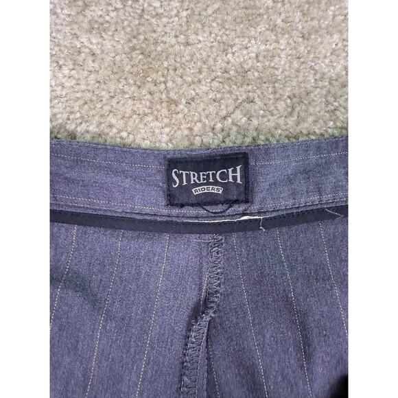 Riders Lee Trouser Pants Womens Sz 10 Gray Pinstripe Pockets Stretch No Tag E394 - Picture 4 of 11